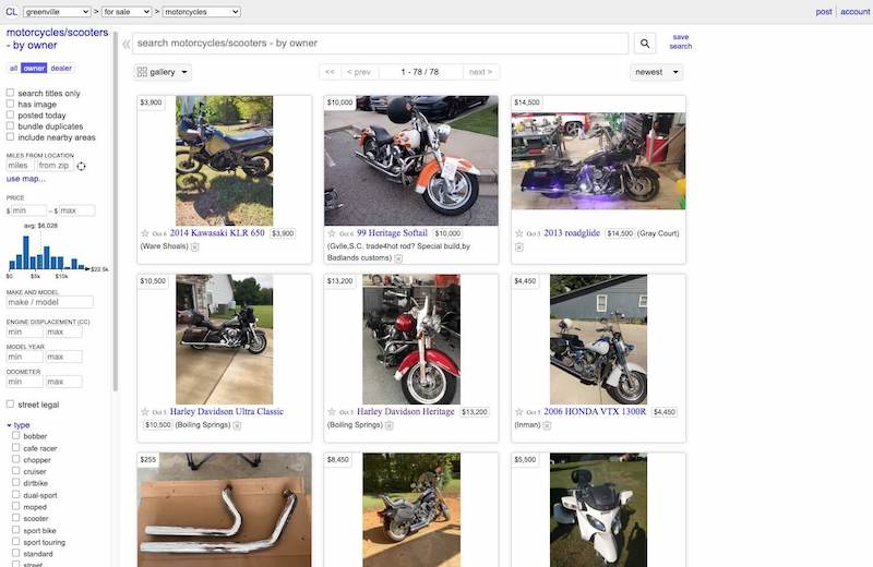 craigslist used motorcycles for sale by owner